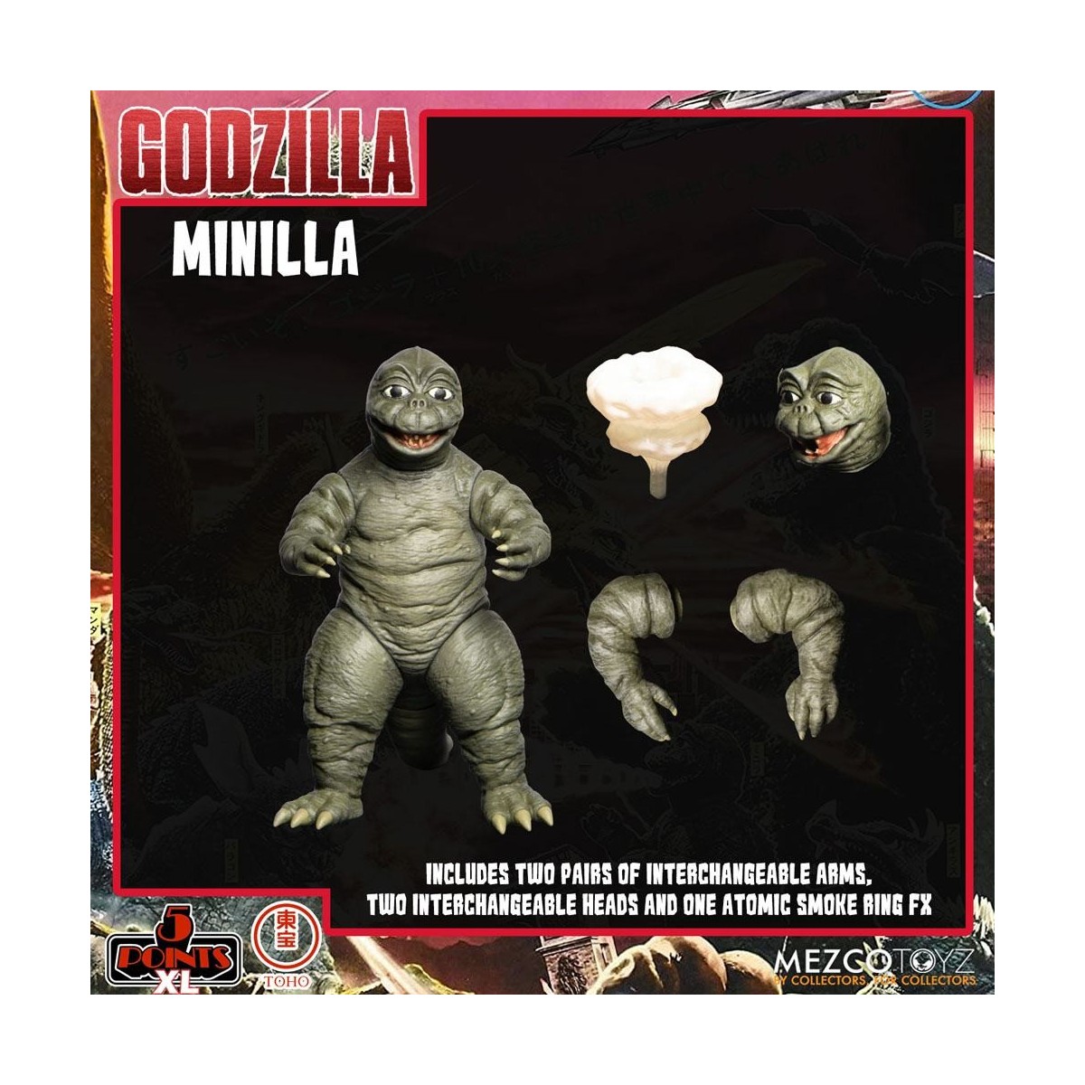 Mezco 5 Points XL Deluxe Box Set Round 2 - Godzilla: Invaders Attack