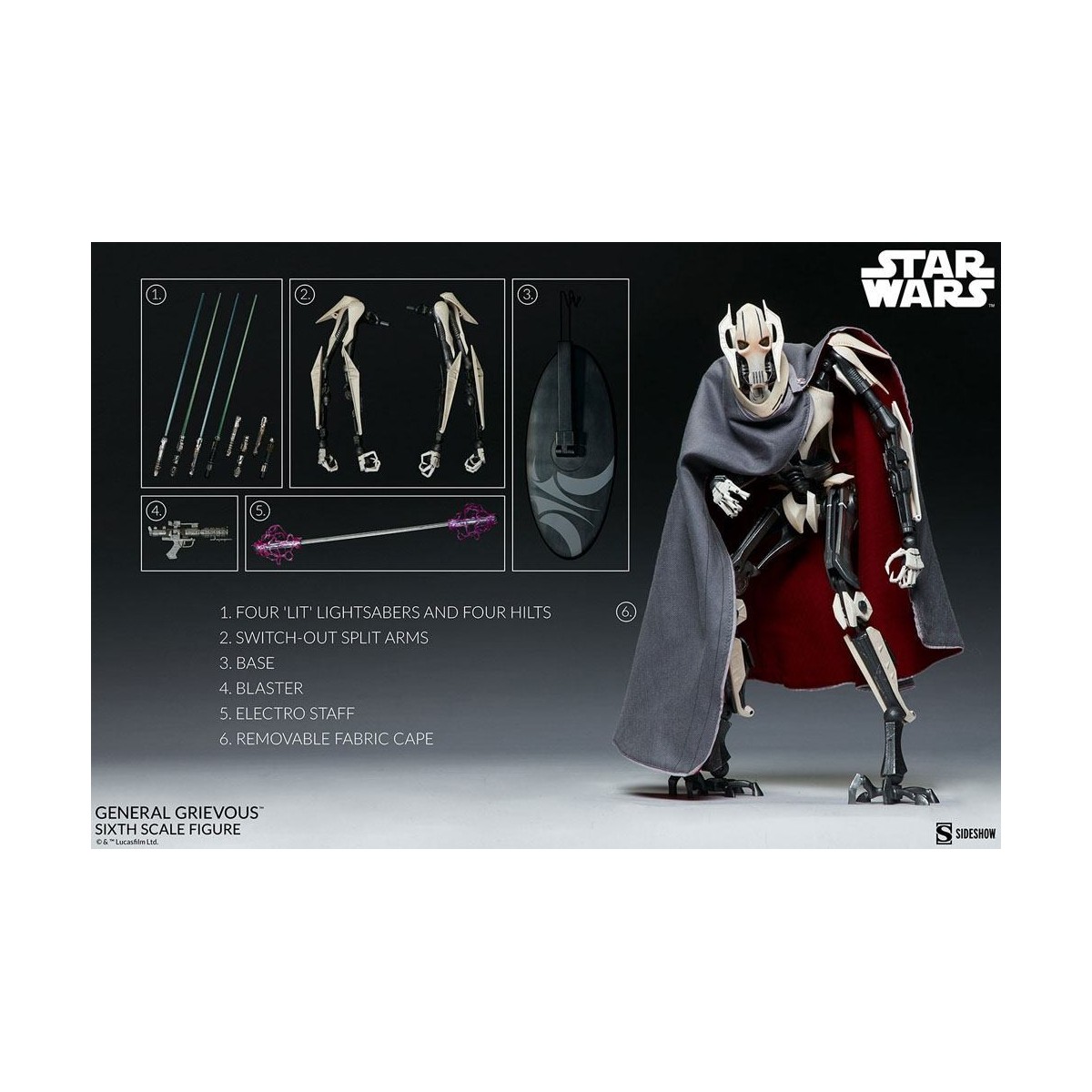 Sideshow Star Wars figurine 1/6 General Grievous 