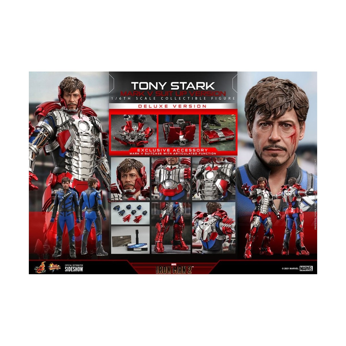 Hot Toys Iron Man 2 - Mark V Suit Up Deluxe Version 1/6