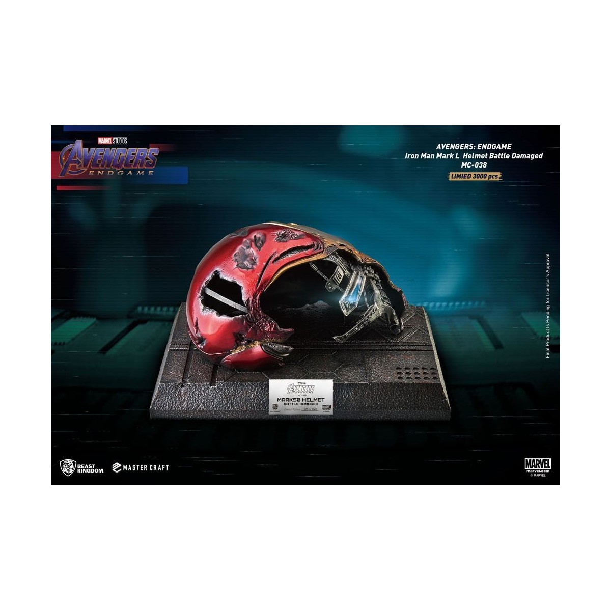 Beast Kingdom - Avengers Endgame Master Craft Iron Man Mark50 Helmet Battle Damaged