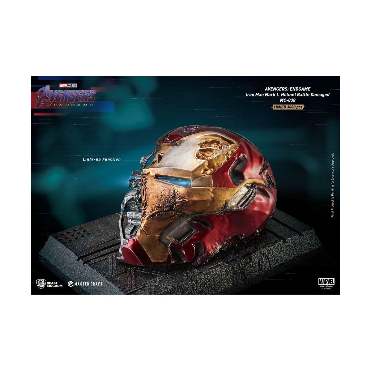 Beast Kingdom - Avengers Endgame Master Craft Iron Man Mark50 Helmet Battle Damaged
