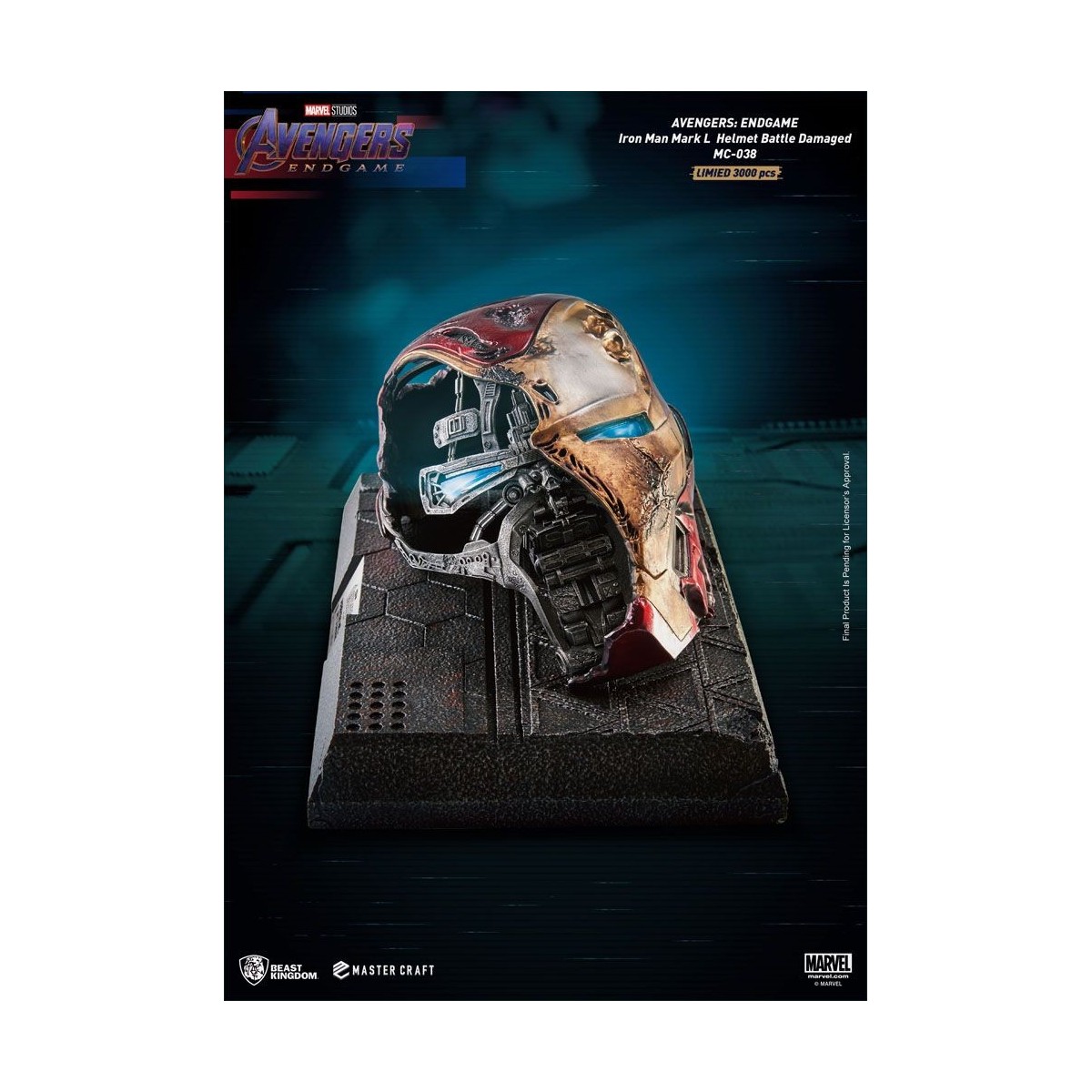 Beast Kingdom - Avengers Endgame Master Craft Iron Man Mark50 Helmet Battle Damaged