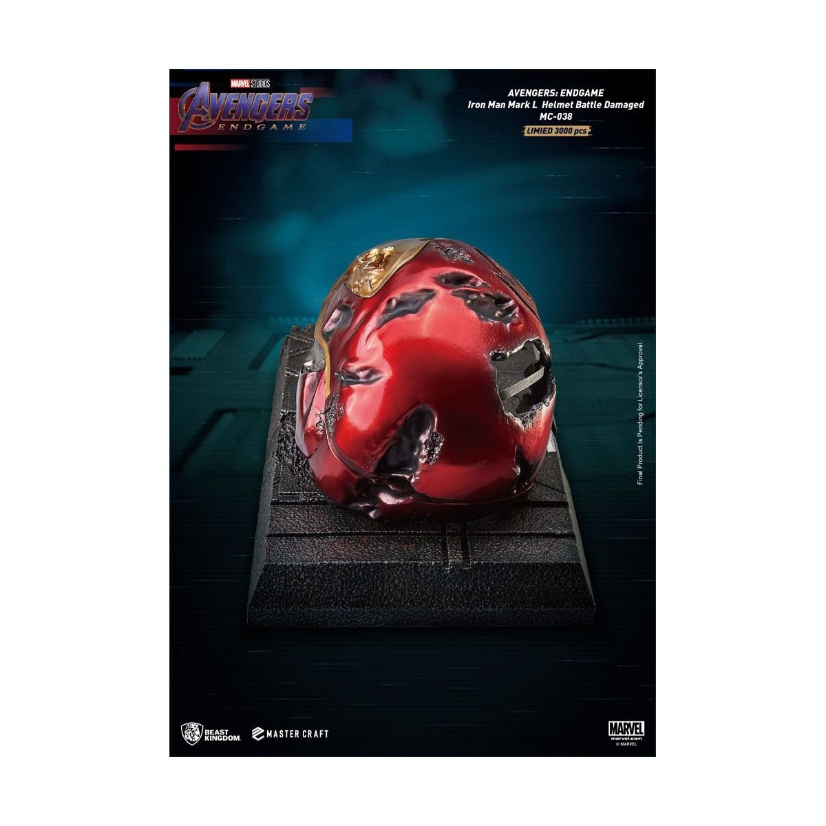 Beast Kingdom - Avengers Endgame Master Craft Iron Man Mark50 Helmet Battle Damaged