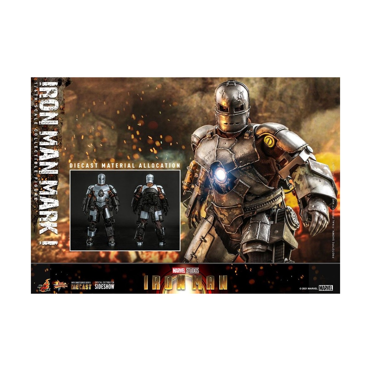 Hot Toys Iron Man Mark I Die Cast Version - Movie Masterpiece 1/6