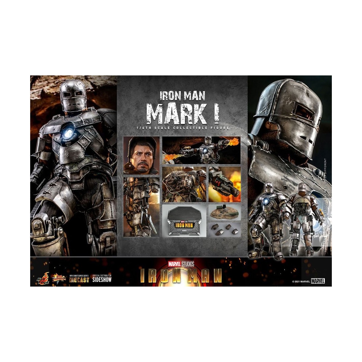 Hot Toys Iron Man Mark I Die Cast Version - Movie Masterpiece 1/6