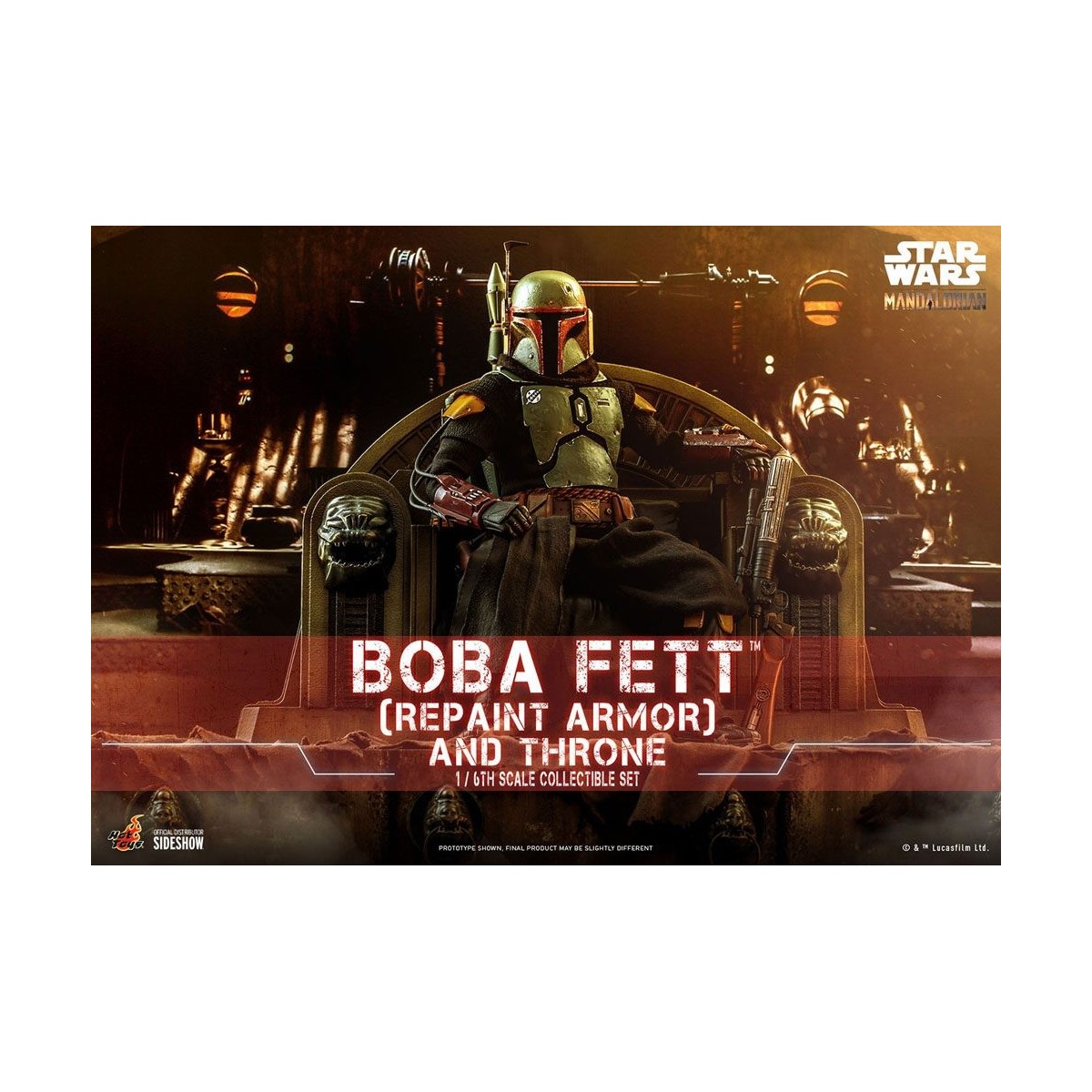 Hot Toys Star Wars The Mandalorian - Boba Fett (Repaint Armor) and Throne 1/6 Movie Masterpiece