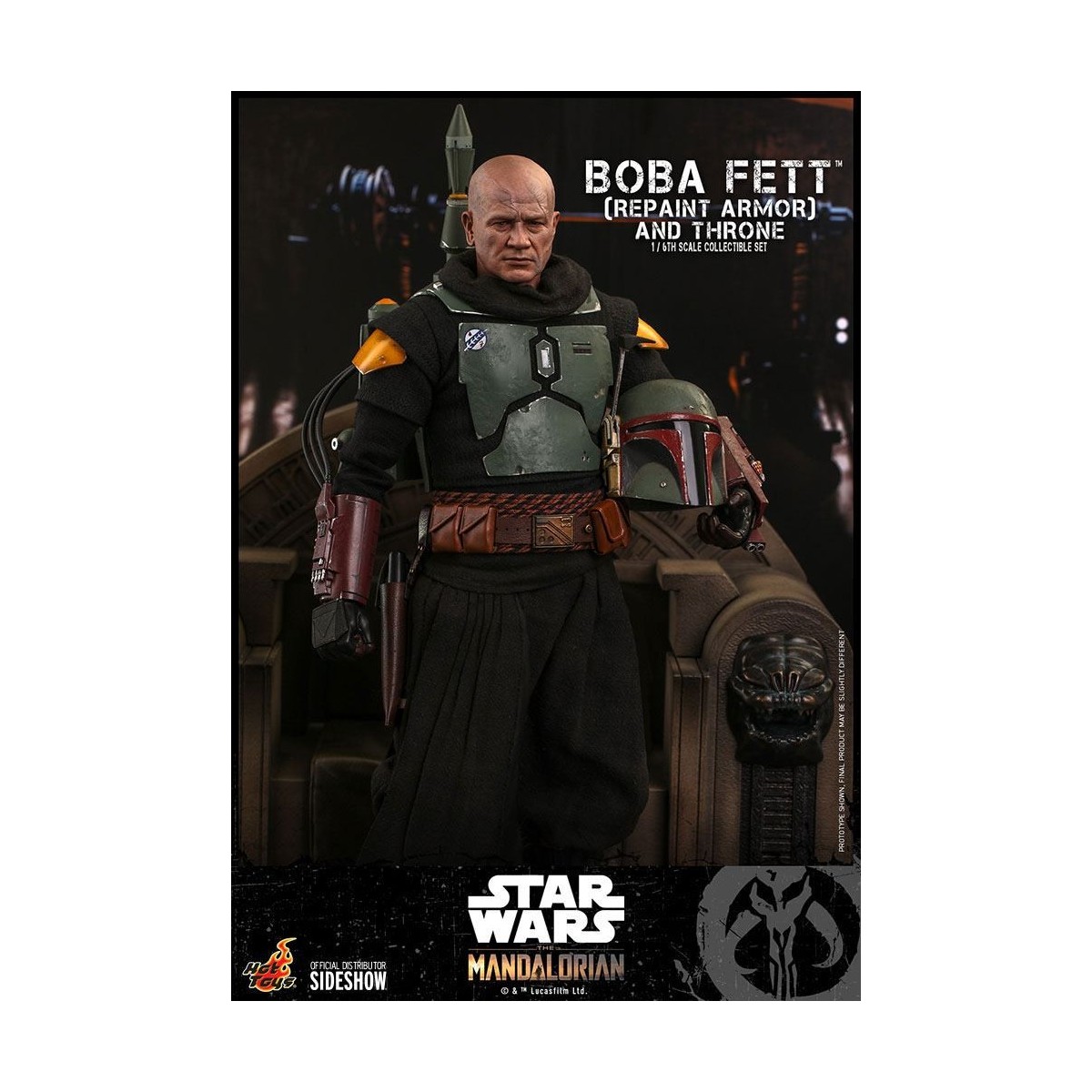Hot Toys Star Wars The Mandalorian - Boba Fett (Repaint Armor) and Throne 1/6 Movie Masterpiece