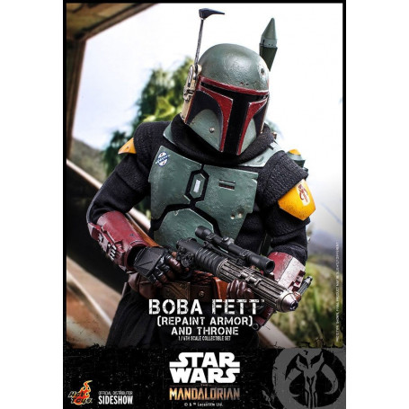Hot Toys Star Wars The Mandalorian - Boba Fett (Repaint Armor) and Throne 1/6 Movie Masterpiece