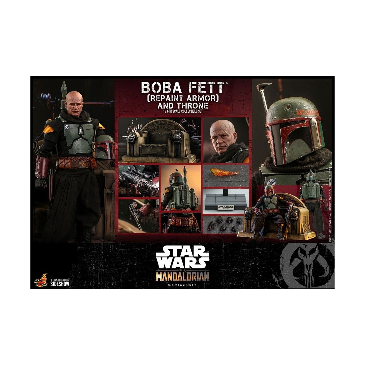 Hot Toys Star Wars The Mandalorian - Boba Fett (Repaint Armor) and Throne 1/6 Movie Masterpiece