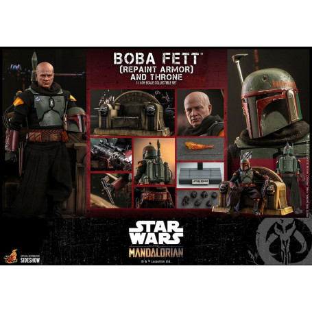 Hot Toys Star Wars The Mandalorian - Boba Fett (Repaint Armor) and Throne 1/6 Movie Masterpiece