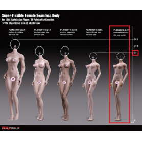 Phicen - TBLeague 1/6 Scale Female Super-Flexible Seamless Body - Small tan body with medium cups