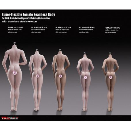 Phicen - TBLeague 1/6 Scale Female Super-Flexible Seamless Body - Small tan body with medium cups