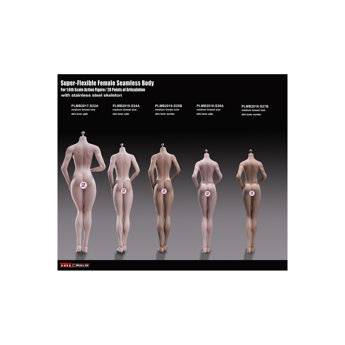 Phicen - TBLeague 1/6 Scale Female Super-Flexible Seamless Body - Small Pale Medium Cups