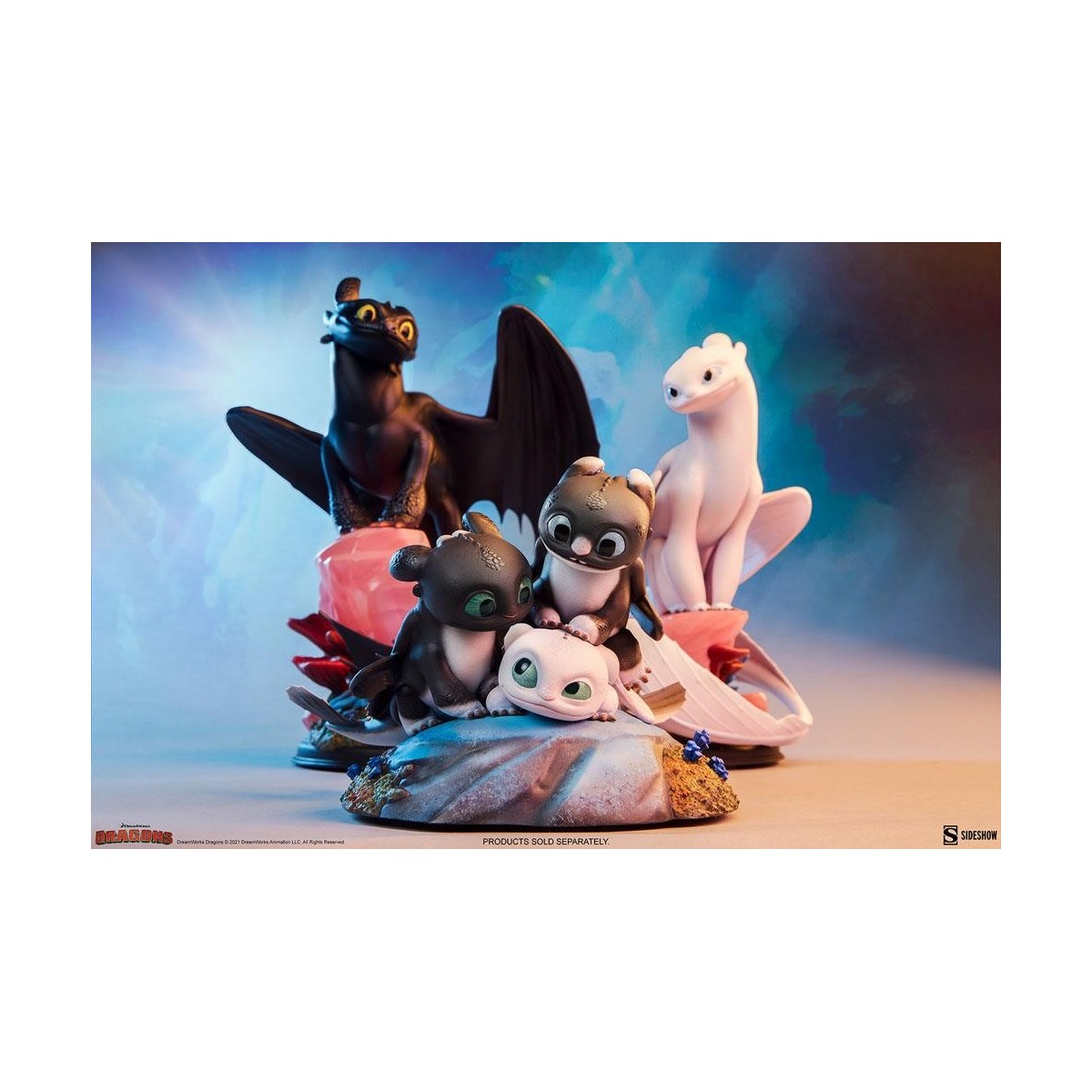 Sideshow Dragons 3 Arrow, Pirouette and Vifagile statuette - The Hidden World