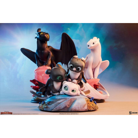 Sideshow Dragons 3 Arrow, Pirouette and Vifagile statuette - The Hidden World