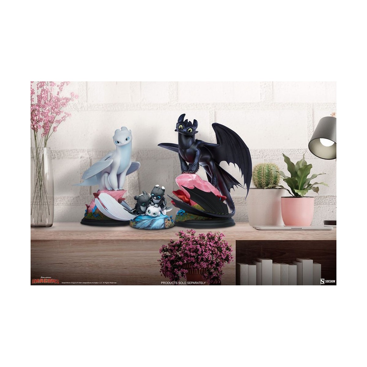 Sideshow Dragons 3 Arrow, Pirouette and Vifagile statuette - The Hidden World