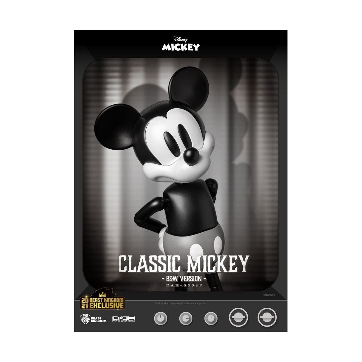 Beast Kingdom Disney Classic Figurine - Mickey Classic B&W Version - Dynamic Action Heroes 1/9