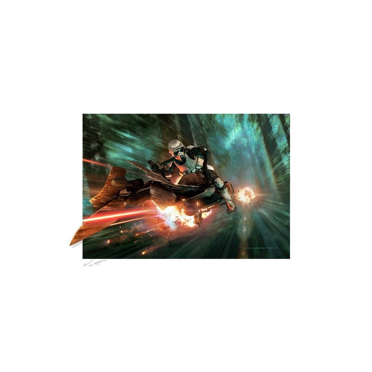 Star wars print Art Print - Endor Chase - 46 x 61 cm unframed - Return of the Jedi
