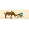 Pixi - Asterix and Obelix - Obelix nose to nose with the rhinoceros