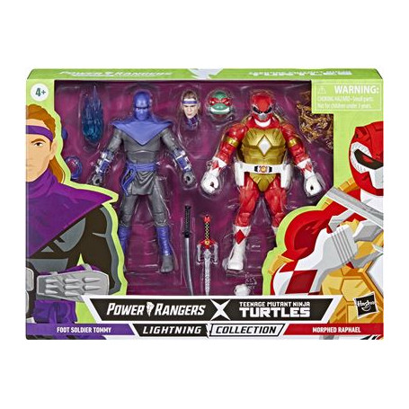 Hasbro - Pack 2 RAPHAEL & FOOT SOLDIER TOMMY figures - Lightning Power Rangers Collection