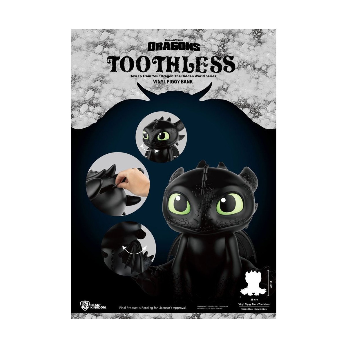 Beast Kingdom Toothless giant money box Crocmou - How to train your Dragon