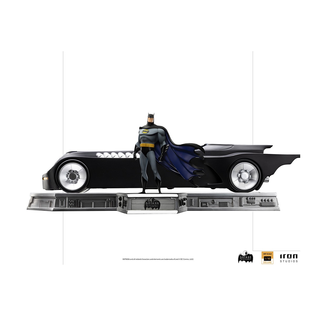 Iron Studios - Batman & Batmobile Deluxe - Batman The Animated Serie 1/10 DX Art Scale
