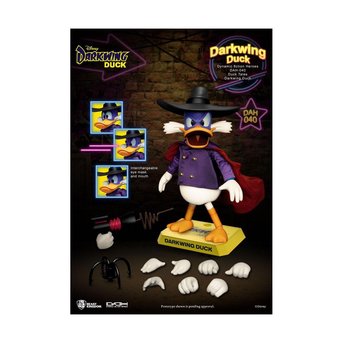 Beast Kingdom Disney Classic Figurine - Darkwing Duck - Dynamic Action Heroes 1/9