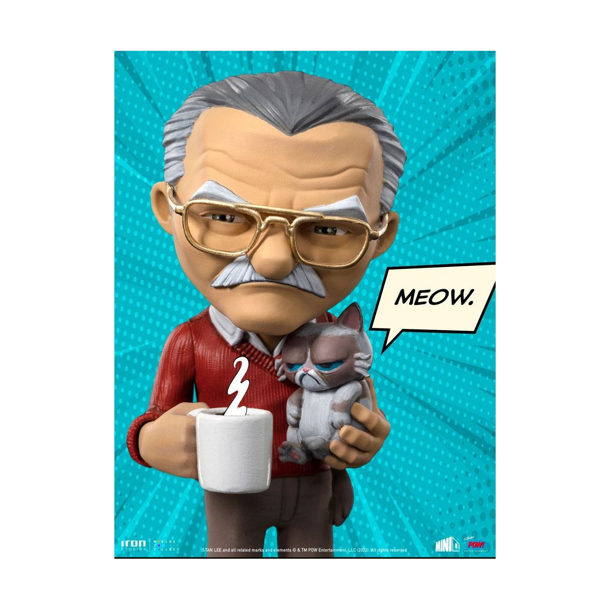 Iron Studios - Stan Lee action figure with Grumpy cat - Mini Co.