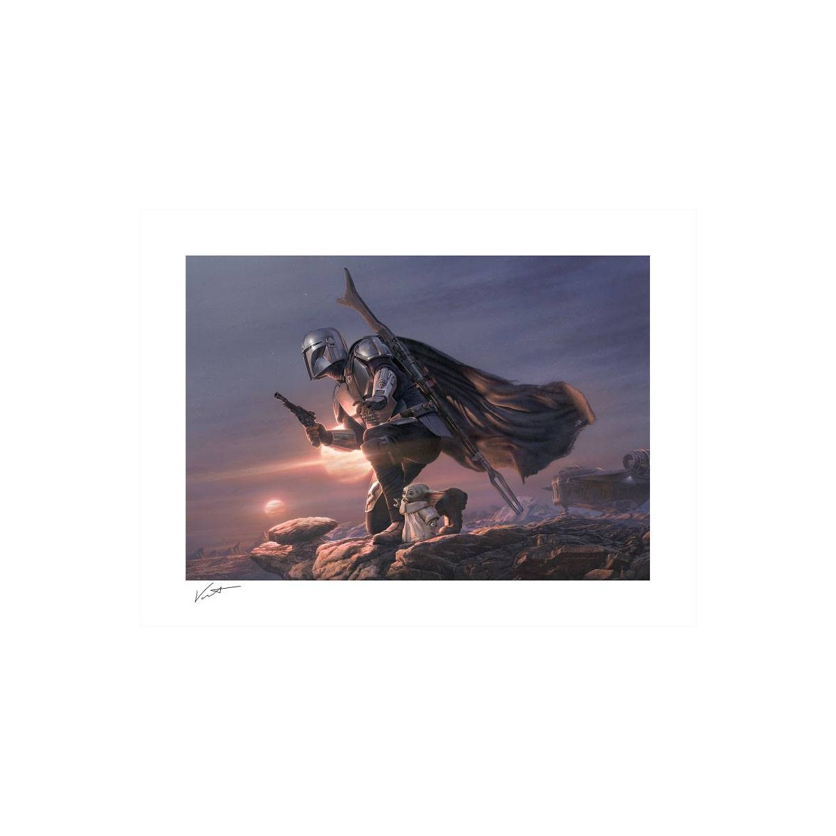 Star wars impression Art Print - Din Djarin & Grogu: A Clan of Two - 46 x 61 cm