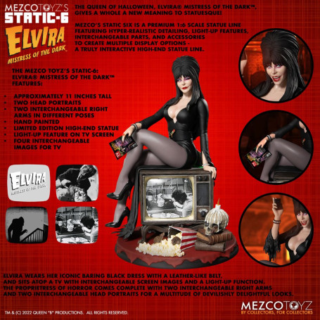 Mezco - Static 6 - Elvira mistress of darkness 1/6 statue
