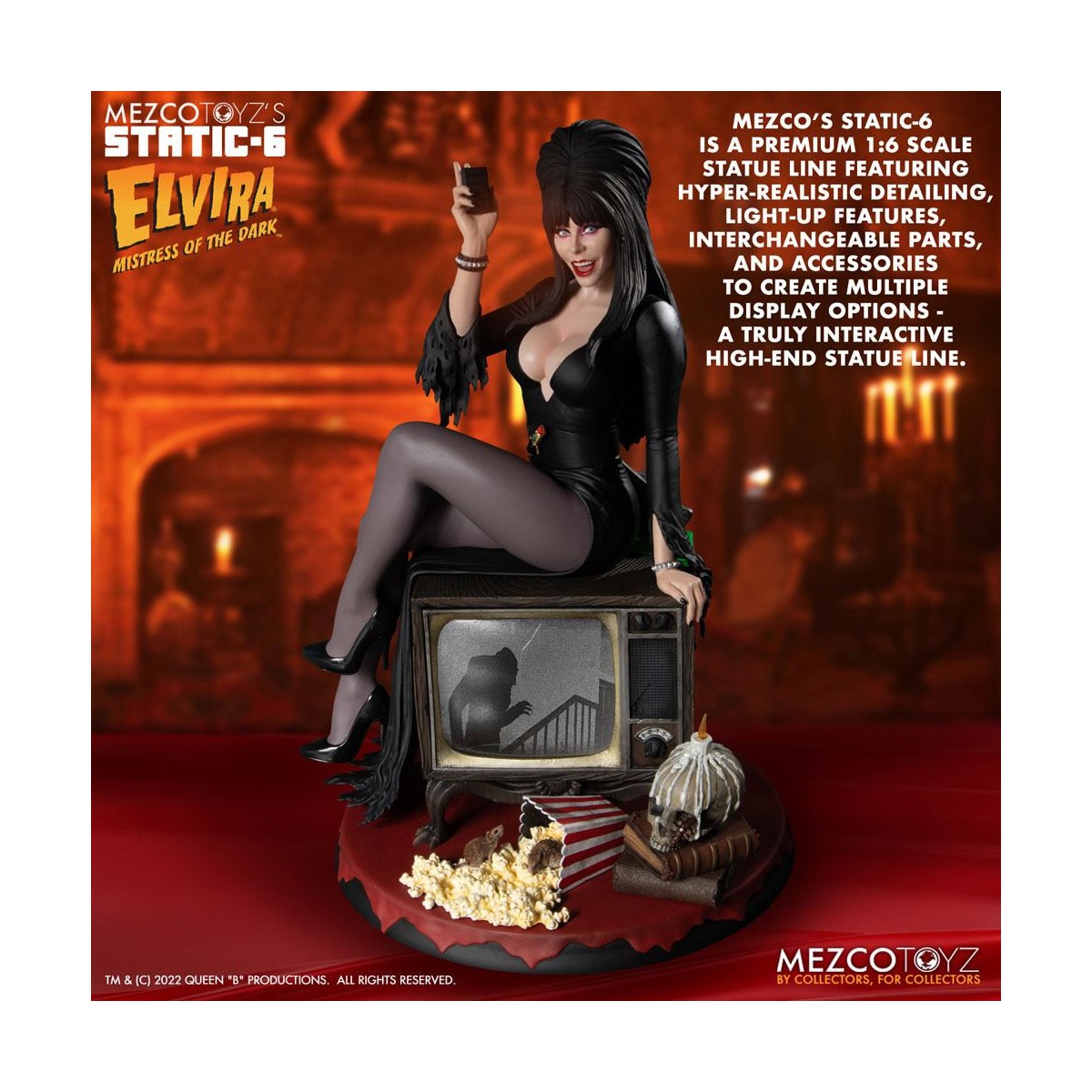 Mezco - Static 6 - Elvira mistress of darkness 1/6 statue