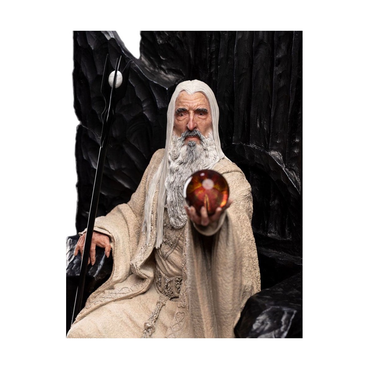 Weta - The Lord of the Rings - Saruman the White on Throne statue 1/6