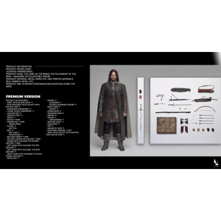 Queen Studios - The Lord of the Rings - Aragorn Premium Edition (rooted hair) 1/6 INART