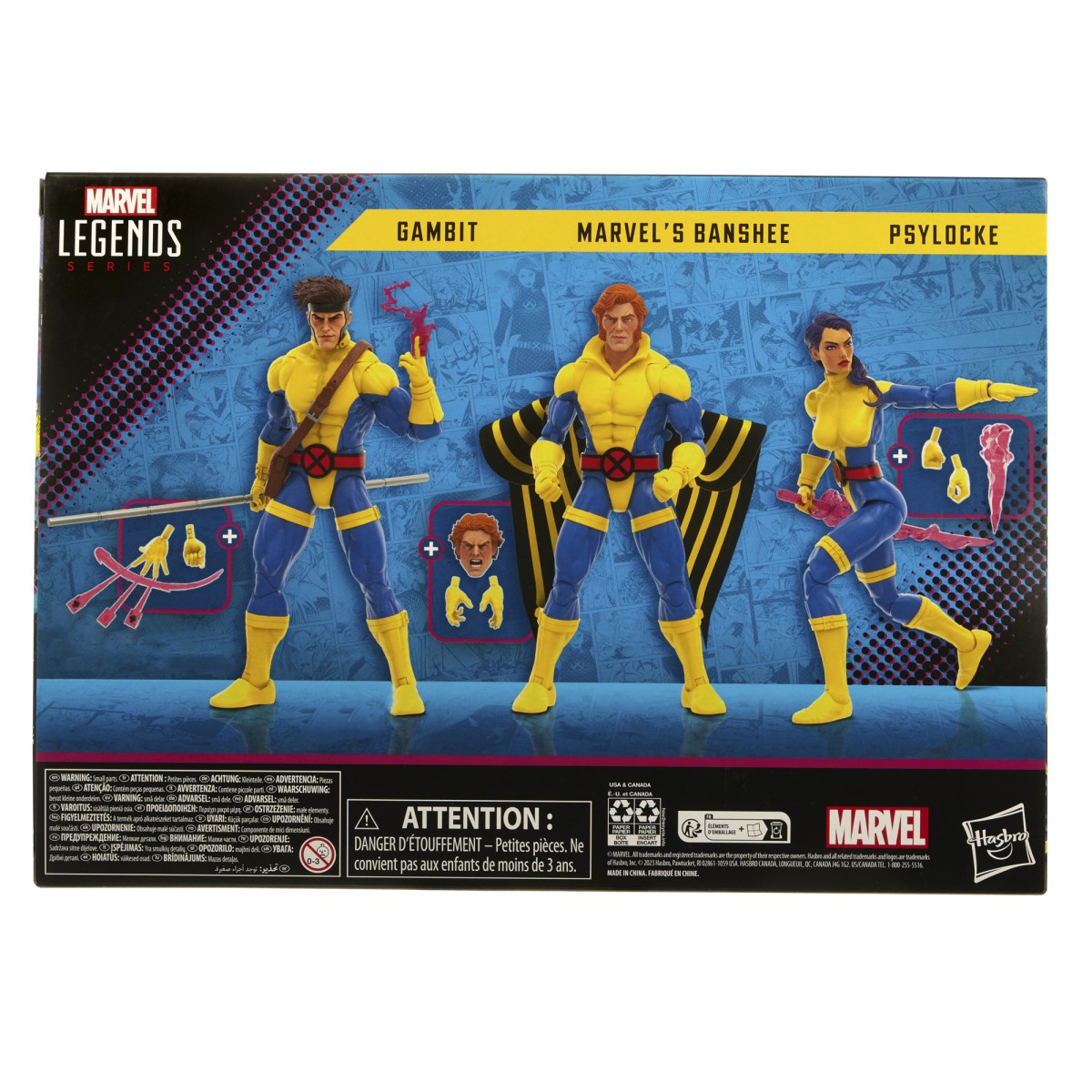 Marvel Legends Series - BANSHEE, GAMBIT & PSYLOCKE Jim Lee Uniform - The Uncanny X-Men 3 Pack