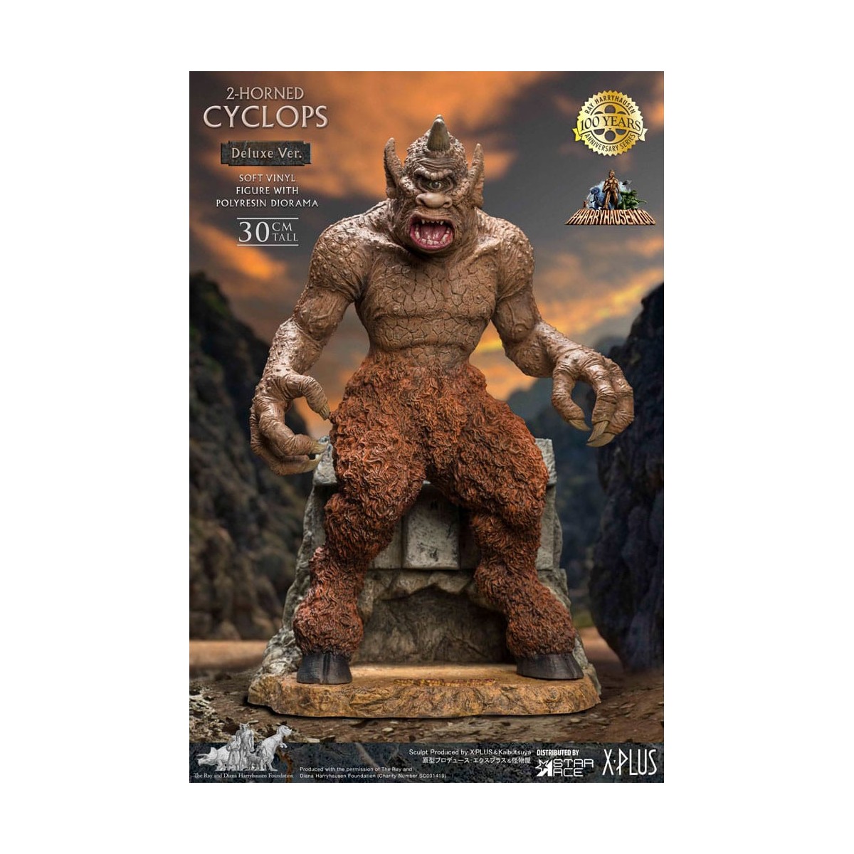 Star ace - Ray Harryhausens Horned Cyclops Deluxe Version - The Seventh Voyage of Sinbad soft vinyl statuette.