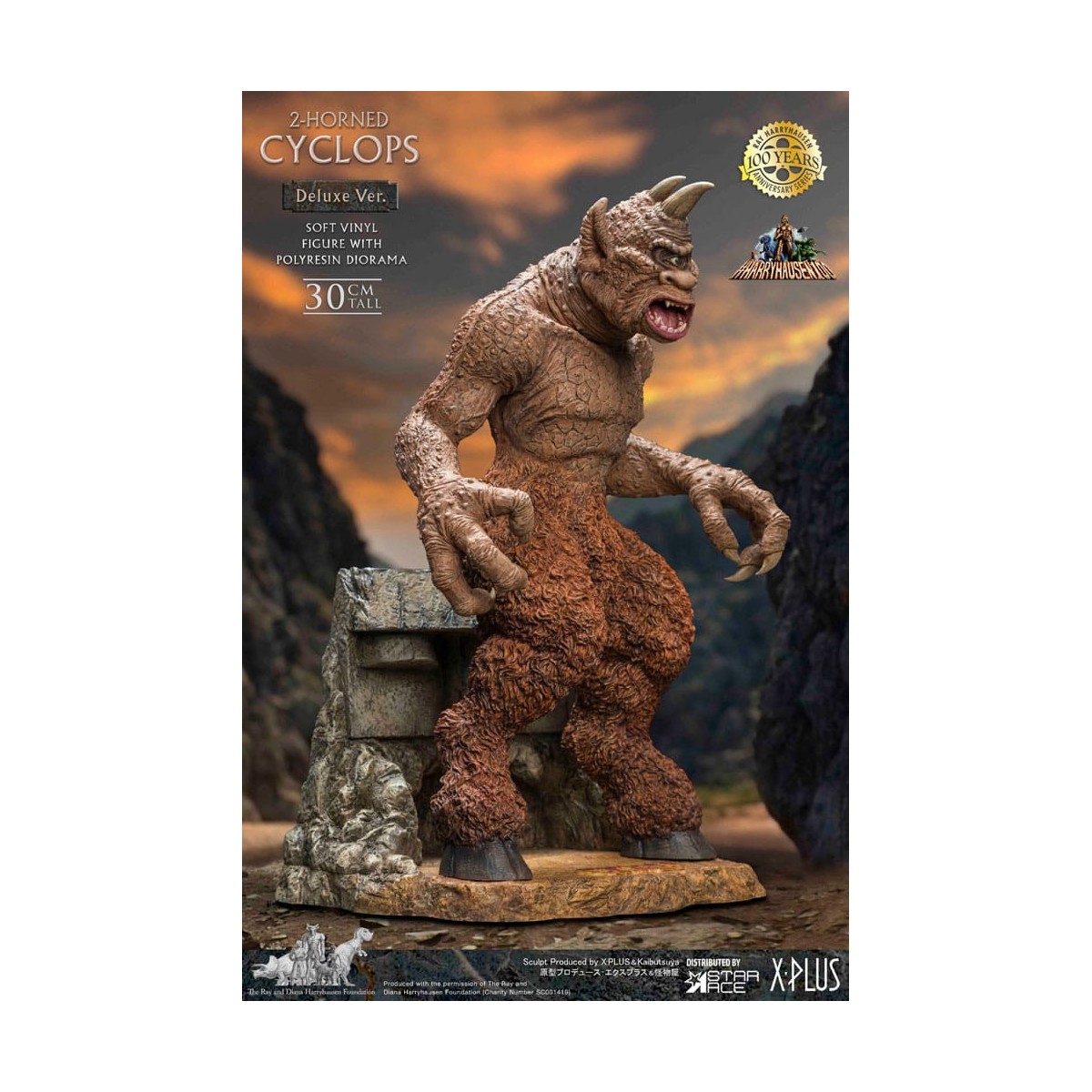 Star ace - Ray Harryhausens Horned Cyclops Deluxe Version - The Seventh Voyage of Sinbad soft vinyl statuette.