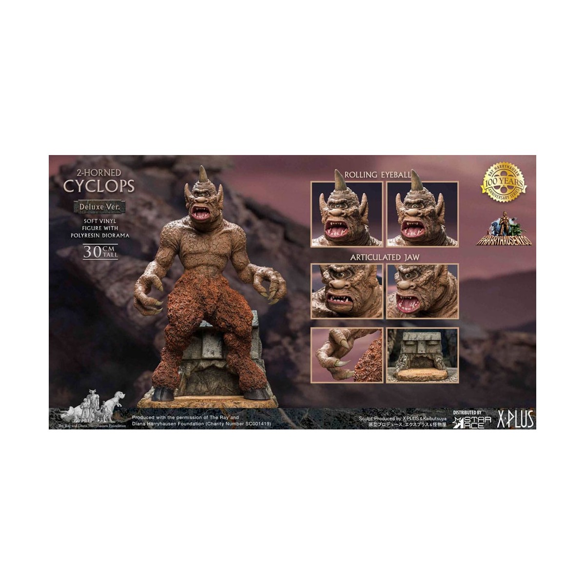 Star ace - Ray Harryhausens Horned Cyclops Deluxe Version - The Seventh Voyage of Sinbad soft vinyl statuette.