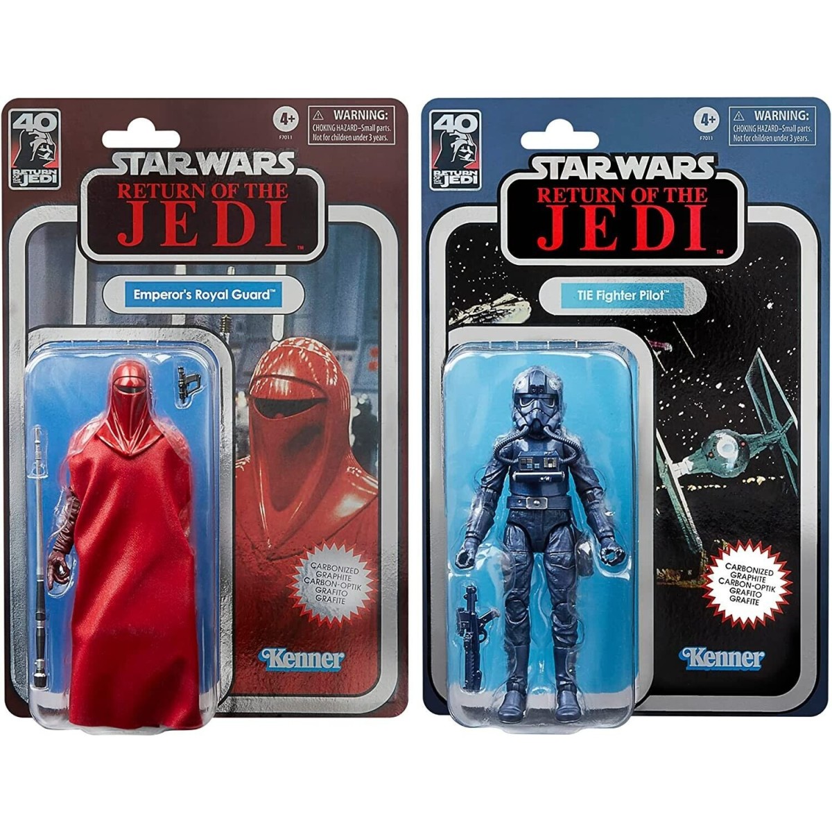 Star Wars The Black Series Carbonized - Pack 2 figures Emperor's Royal Guard & TIE Fighter Pilot - 40th ROTJ Anniversary