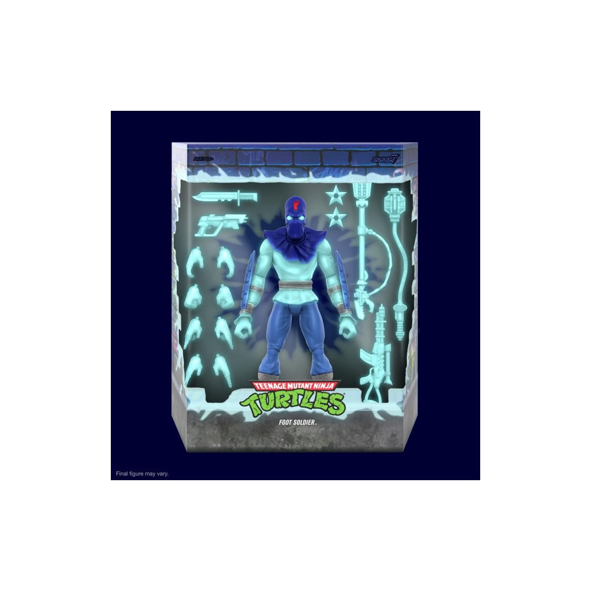 Super 7 - TMNT Ultimates GLOW-IN-THE-DARK FOOT SOLDIER Exclusive - Teenage Mutant Ninja Turtles
