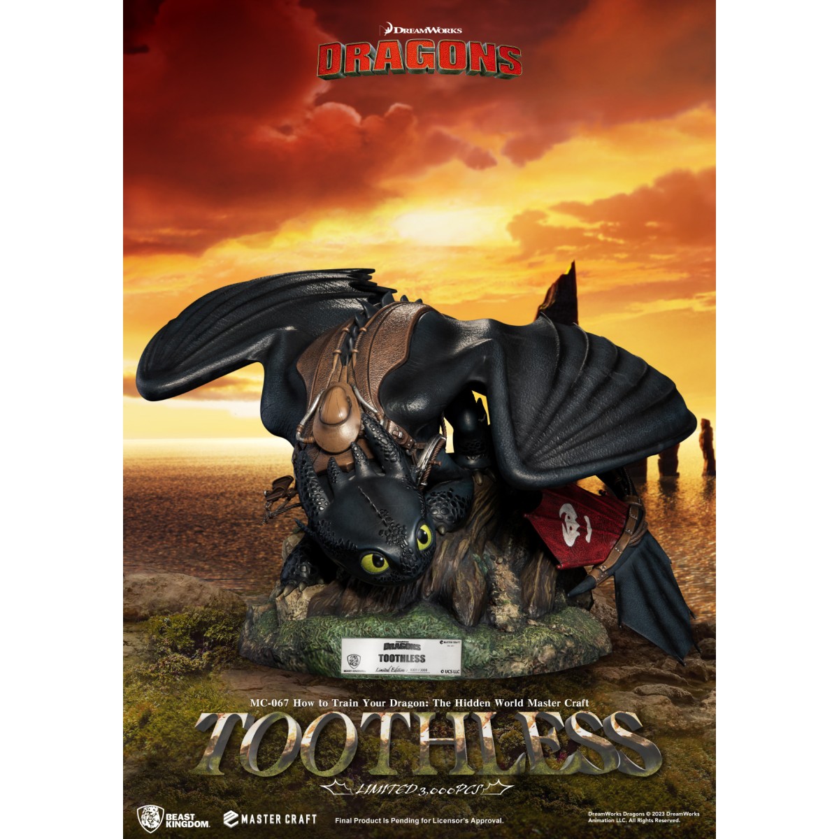 Beast Kingdom - How to Train your Dragon: The Hidden World Master Craft Toothless - Toothless Dragons 3: The Hidden World.