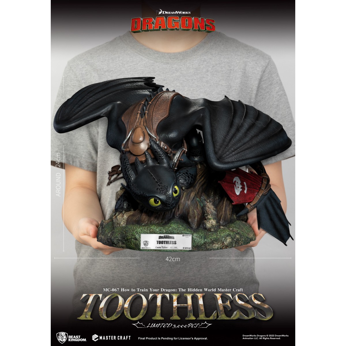 Beast Kingdom - How to Train your Dragon: The Hidden World Master Craft Toothless - Toothless Dragons 3: The Hidden World.