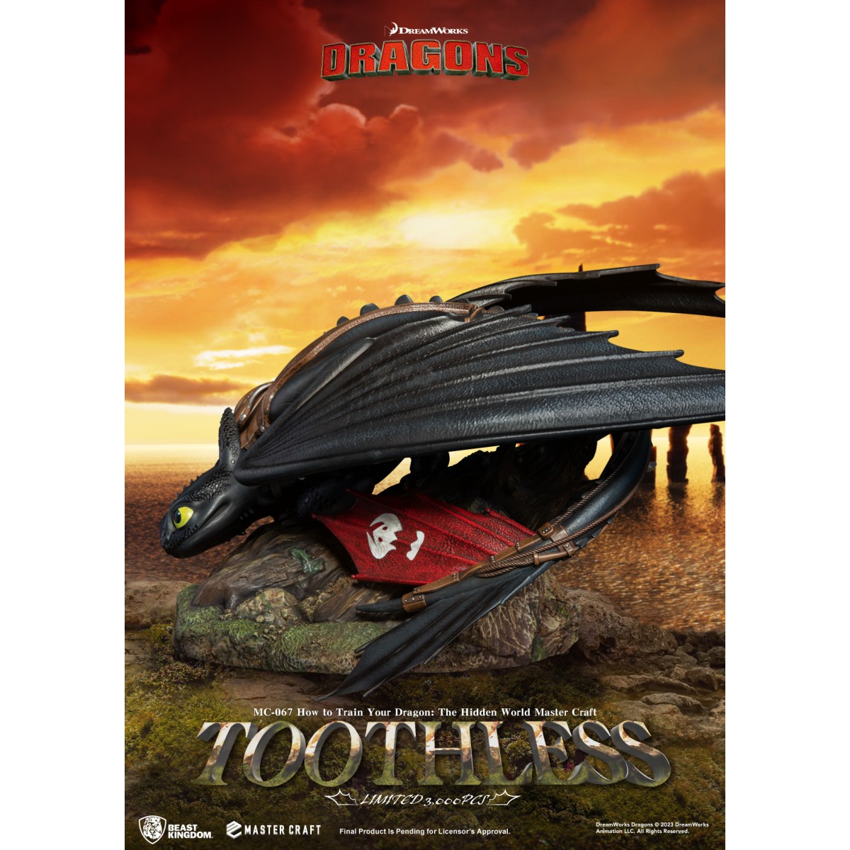 Beast Kingdom - How to Train your Dragon: The Hidden World Master Craft Toothless - Toothless Dragons 3: The Hidden World.