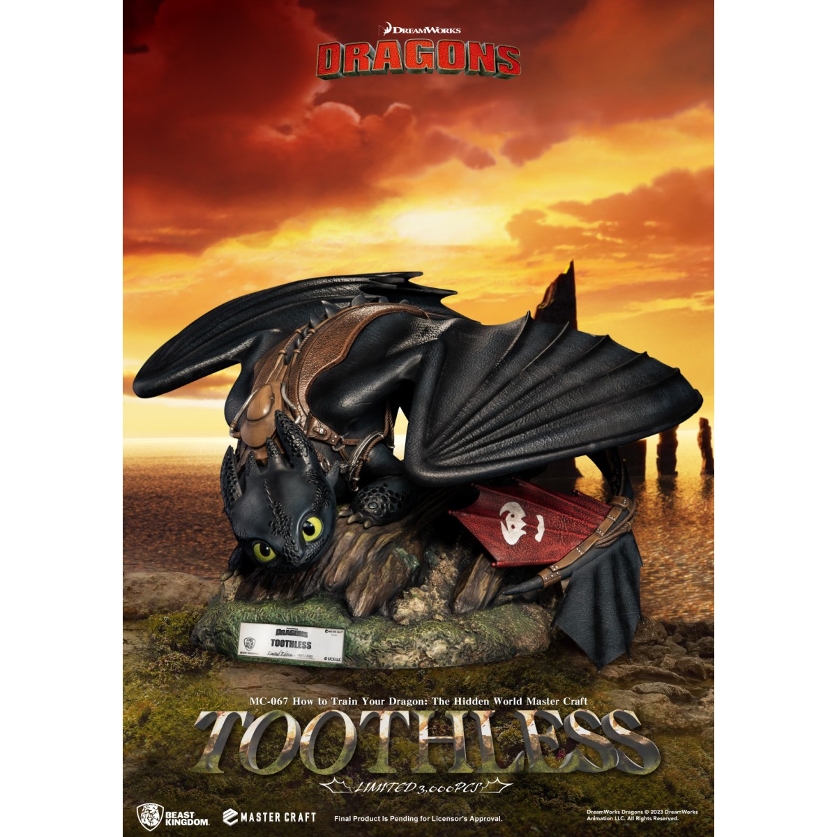 Beast Kingdom - How to Train your Dragon: The Hidden World Master Craft Toothless - Toothless Dragons 3: The Hidden World.