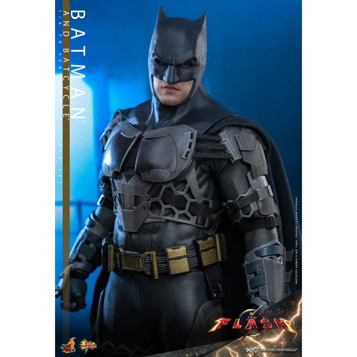 Hot Toys - DC Comics - Batman (Affleck) and Batcycle 1:6 Scale Figure Set The Flash - Movie Masterpiece 1/6