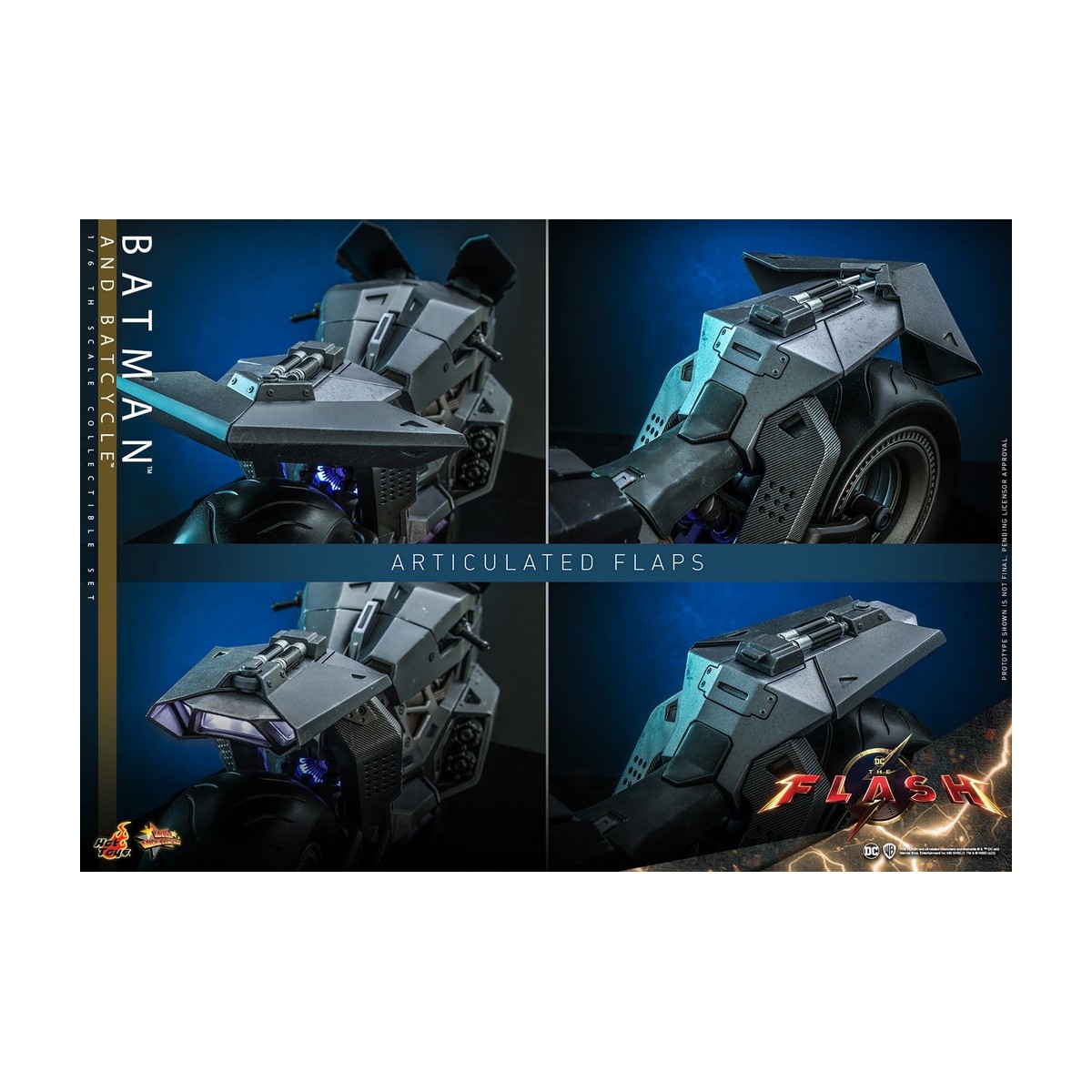 Hot Toys - DC Comics - Batman (Affleck) and Batcycle 1:6 Scale Figure Set The Flash - Movie Masterpiece 1/6