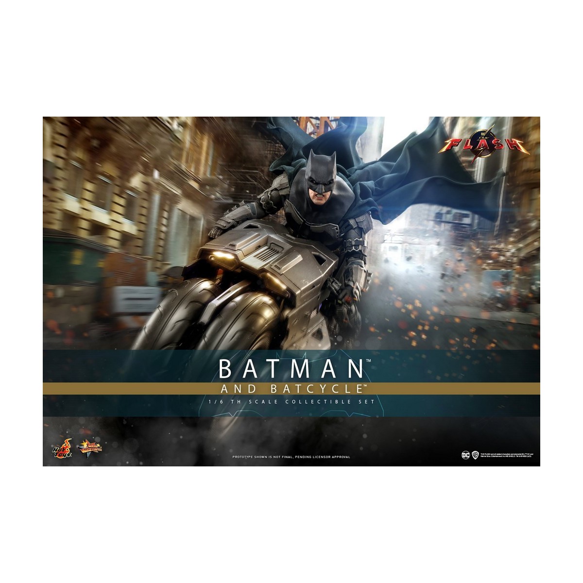 Hot Toys - DC Comics - Batman (Affleck) and Batcycle 1:6 Scale Figure Set The Flash - Movie Masterpiece 1/6