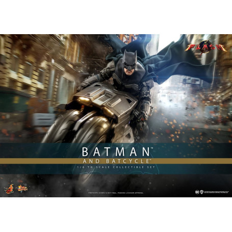 Hot Toys - DC Comics - Batman (Affleck) and Batcycle 1:6 Scale Figure Set The Flash - Movie Masterpiece 1/6
