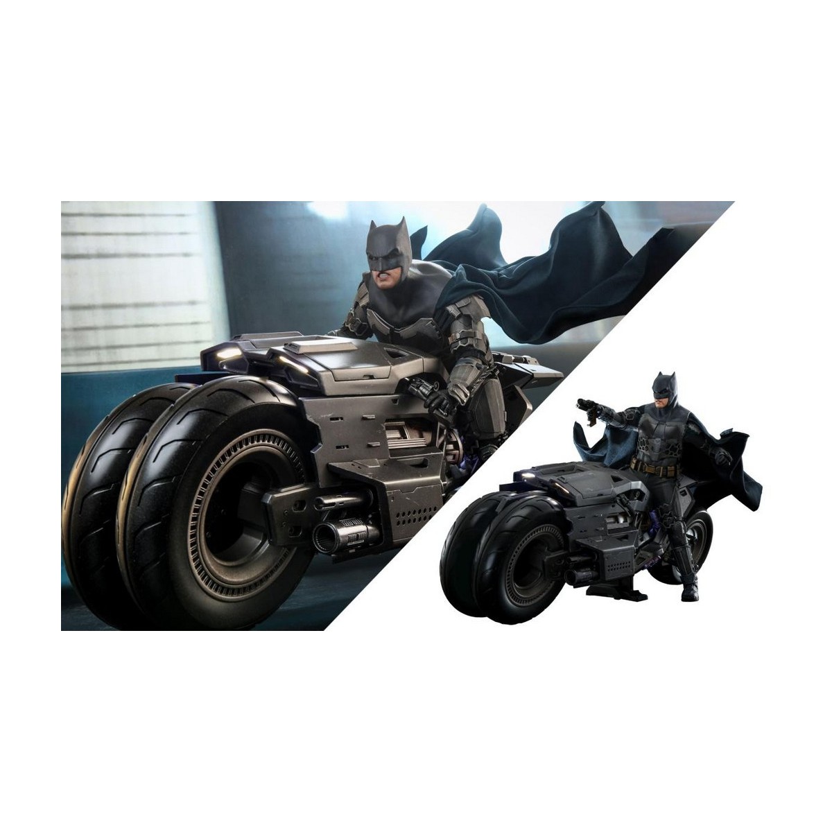 Hot Toys - DC Comics - Batman (Affleck) and Batcycle 1:6 Scale Figure Set The Flash - Movie Masterpiece 1/6