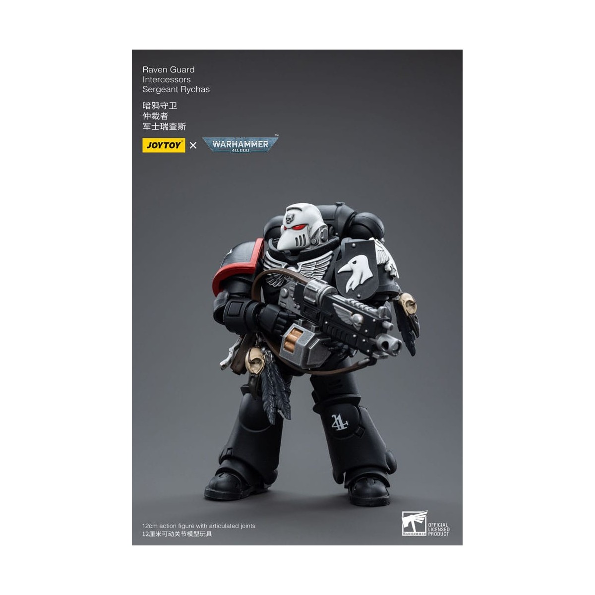 JoyToy Space Marines - Raven Guard - Intercessors Sergeant Rychas 1/18 - Warhammer 40K