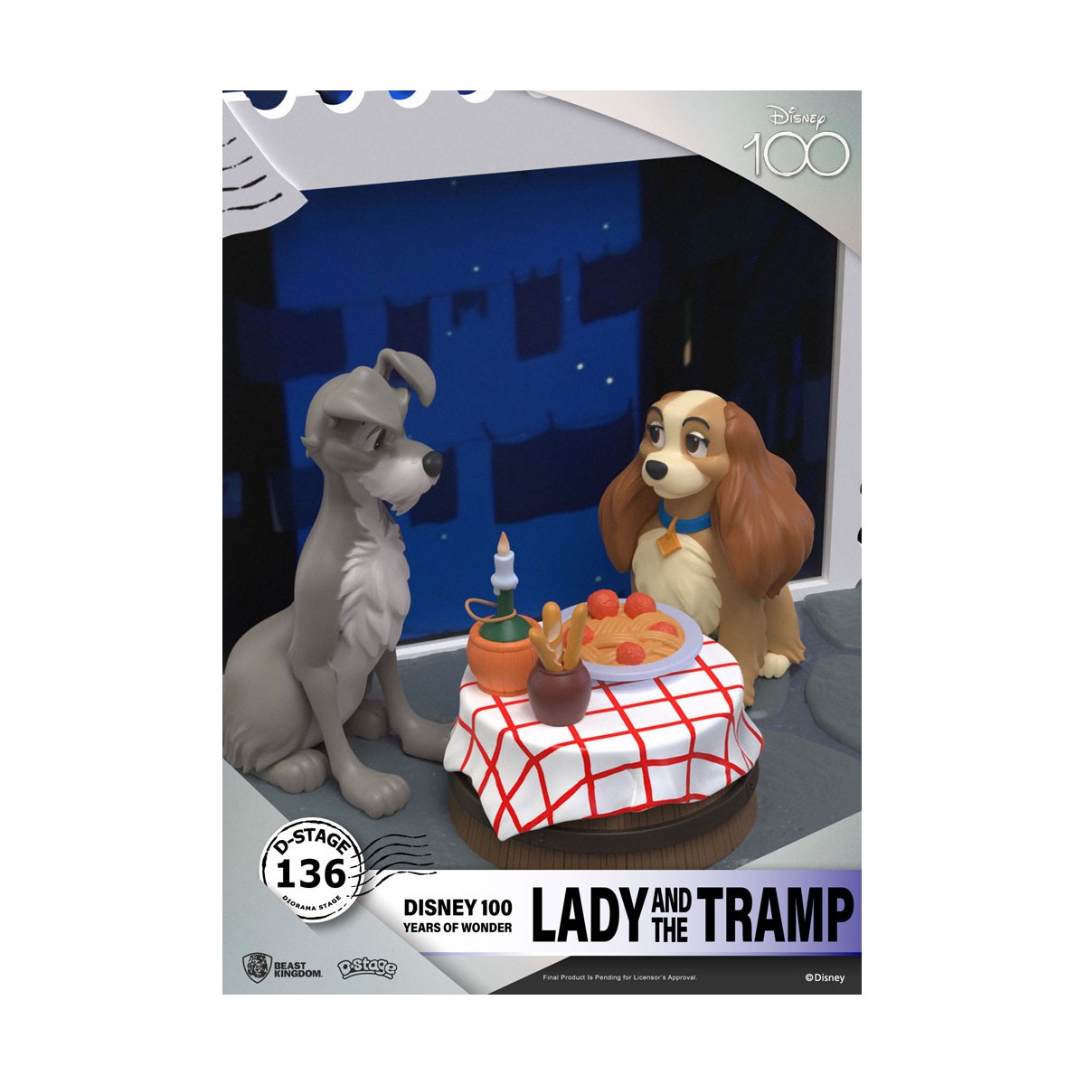 Beast Kingdom Disney - D-Stage PVC Diorama Beauty and the Tramp - Disney 100 Years of Wonder